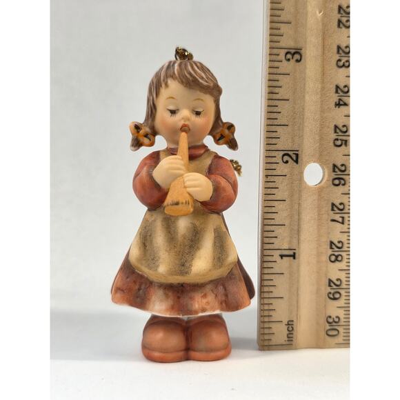Goebel Hummel 2000 Christmas Ornament Girl Playing Horn Figurine 3" - Picture 4 of 4